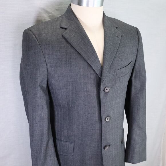 Hart Schaffner Marx Sport Coat Mens 42S Gray Plaid Jacket 3 Button Career Vtg - Picture 7 of 11